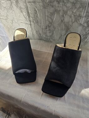 New!! Jessica Simpson Black Slip-On Square-Toe Mules Size 9.5